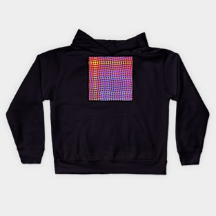 Wavy Plaid Rainbow on Brown Repeat 5748 Kids Hoodie